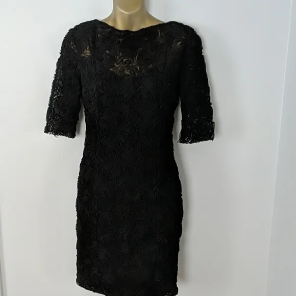 Rachel Roy black floral lace open back dress - Picture 2 of 8